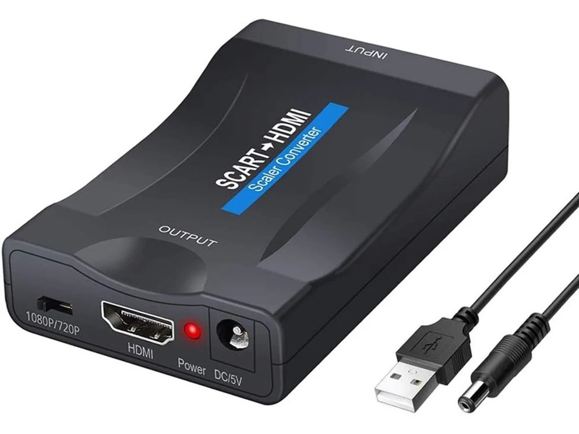 Adaptador convertidor de Scart a HDMI 1080p 60 Hz compatible con HDTV, Sky, Blu-ray, DVD, PS3, PAL/NTSC, Edid Bestvite