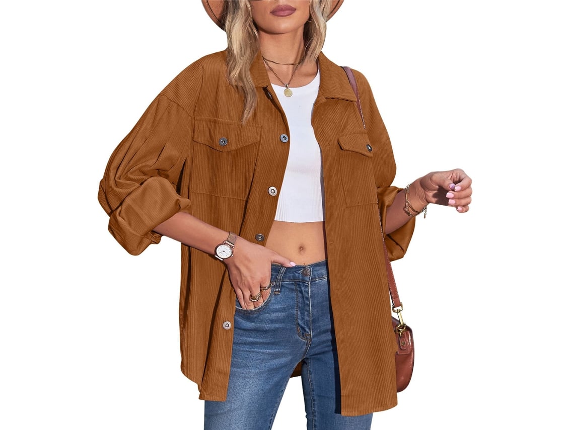 Camisa Chaqueta Pana Marron Mujer Chaqueta De Mujer ZMDECQNA