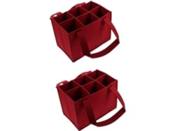 Bolsa para vino con múltiples compartimentos, con capacidad para hasta 6 botellas de vino tinto.