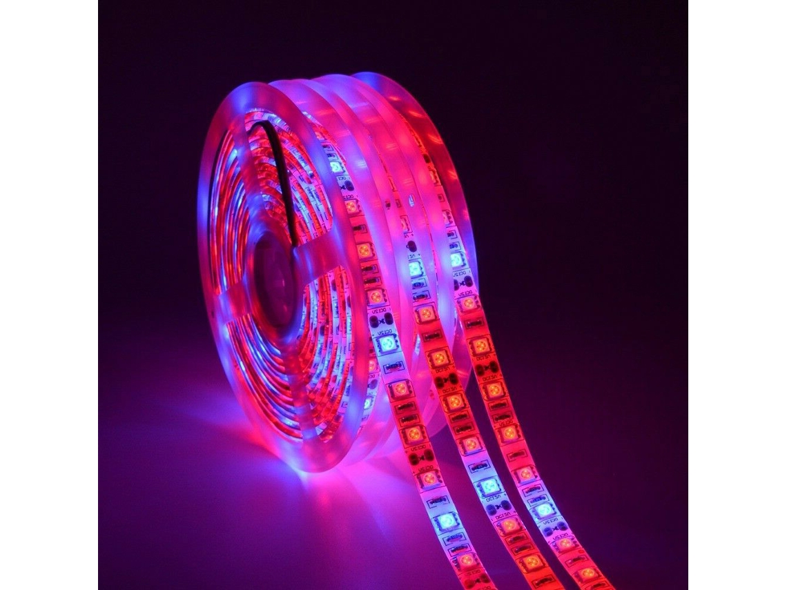 Lámpara de cultivo LED de 5 m con 300 LED, IP65, espectro completo.