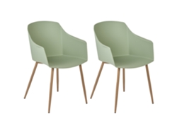 Conjunto de 2 cadeiras em plástico BELIANI Fonda ii de Material sintético Verde 57x51x83