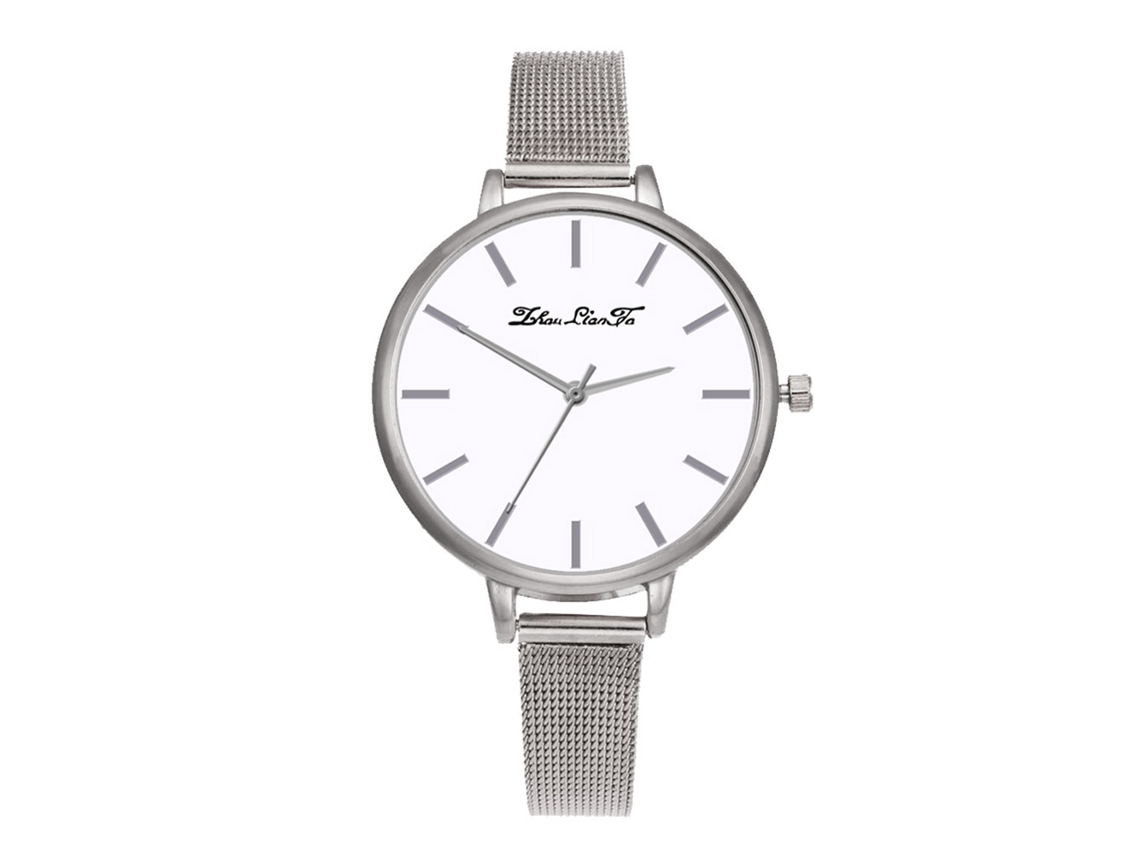 Elegante Reloj De Cuarzo De Moda Para Mujer Con Correa De Malla Informal - Regalo (beige)
