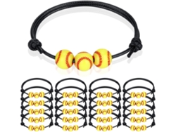 20 pulseras de balón deportivo, pulseras de cordón encerado ajustables, regalos para niños y niñas