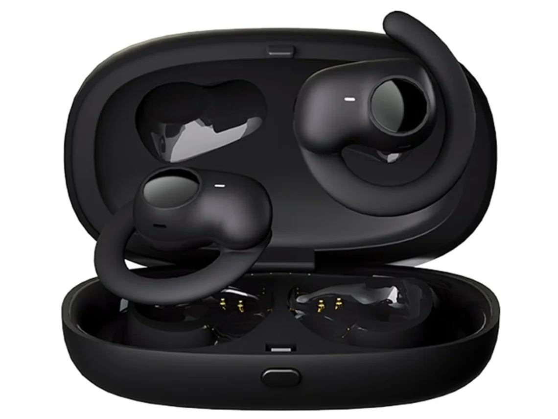 Auriculares inalámbricos Bluetooth abiertos JIAPEI, diseño supraaural, cómodos de llevar (negro)