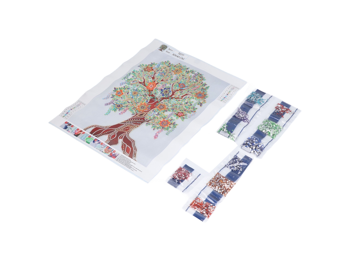 Kit De Decoración De Pared Con Pintura De Diamantes Diy Con Forma Especial Del Árbol De La Vida, 40x30cm