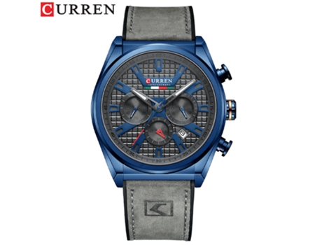 Relojes para Hombres Reloj Impermeable para Hombres Calendario de Cuarzo de Moda con Correa de sílice Relojes de Pulsera-Concha Azul Gris LUUCOZK