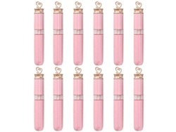 Kit De 12 Tubos Vacíos Recargables De Brillo Labial De 7 Ml, Color Rosa, Para Muestras Y Manualidades.
