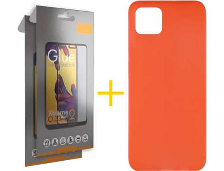 Kit Funda + 2 Protectores de Pantalla Samsung Galaxy A22 5G SKYHE Full (Rojo)