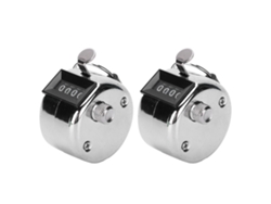 2 Piezas Contador Manual De Mano De Acero Inoxidable 0-9999 Para Inventario De Taller