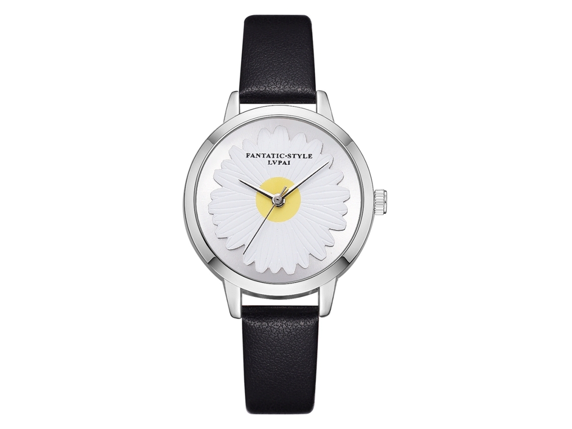 Reloj De Pulsera De Cuarzo Informal Para Mujer Lvpai Con Elegante Correa De Pu Negra.