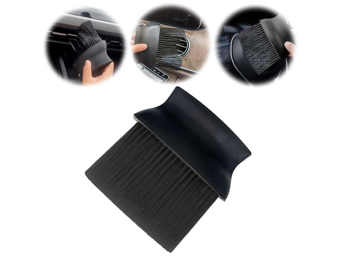 2026-pinceles Para Detallado De Coches, Pinceles De Mango Ancho De Pelo Largo Para Limpieza De Interior De Automóviles (negro)