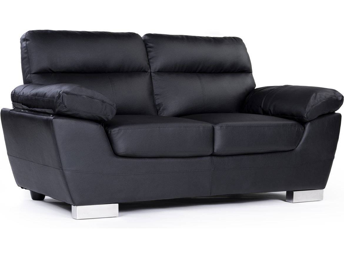 Sofá HABITAT Y JARDÍN Dallas (Negro - Cuero - 169 x 88 x 90 cm)