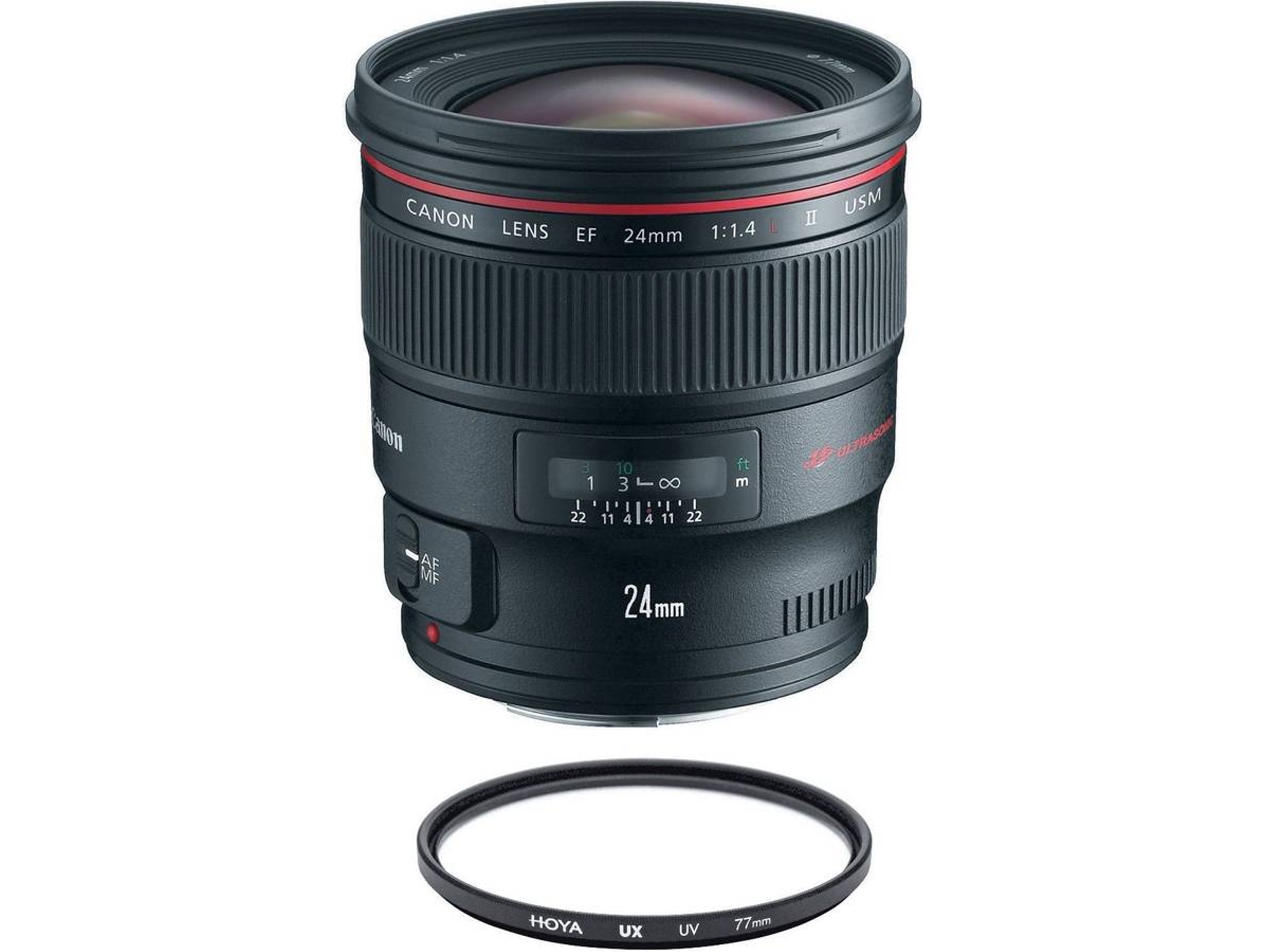 Objetivo CANON EF 24mm F1.4L II USM + HOYA UX UV 77mm Filtro