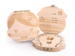 Caja de madera ELORY para dientes de leche - Recuerdo infantil para niñas