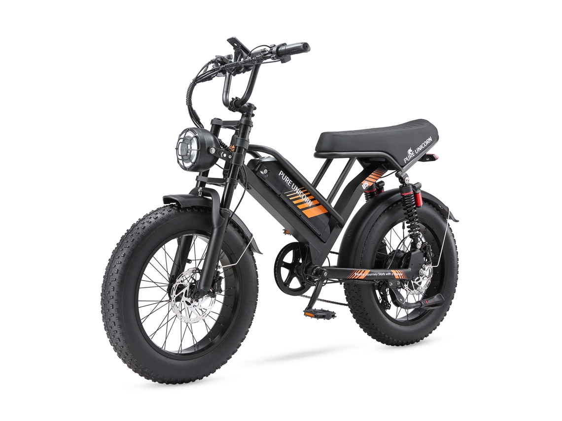 Bicicleta eléctrica Pure Unicorn U5 de 1000 W, bicicleta de montaña de 20 pulgadas con neumáticos anchos para adultos y batería de 48 V y 19,2 Ah.