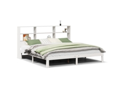 Maison Exclusive - Cama Con Estantería Sin Colchón Madera Maciza Blanca 180x200 Cm