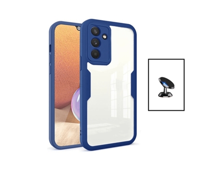 Kit De Cubierta De Protección Anti-Crash 360 + Soporte De Automóvil Magnético Para Samsung Galaxy A04s - Azul Oscuro