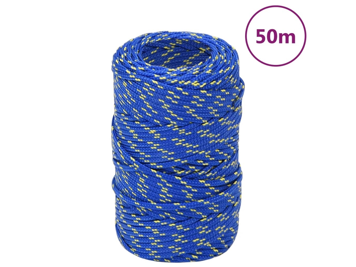 Cuerda De Barco Polipropileno Azul 2 Mm 50 M