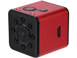 Mini cámara de acción wifi 1080p HD, gran angular de 155°, impermeable, visión nocturna, color rojo, Yizhood