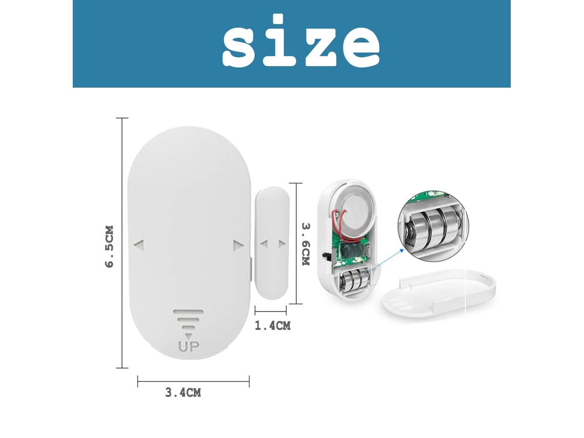 Alarma Para Puertas/ventanas De 130 Db Con Sistema De Seguridad Infantil (blanca) (2 Unidades)*