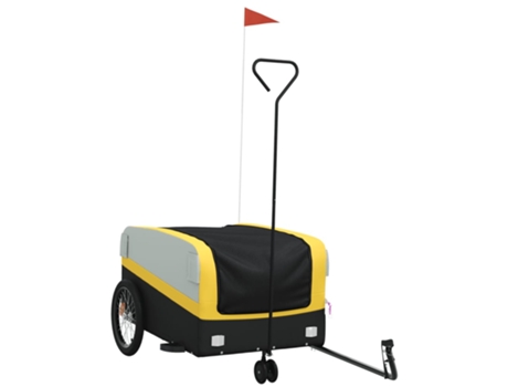 Remolque para bicicleta hierro VIDAXL negro y amarillo (45 kg)