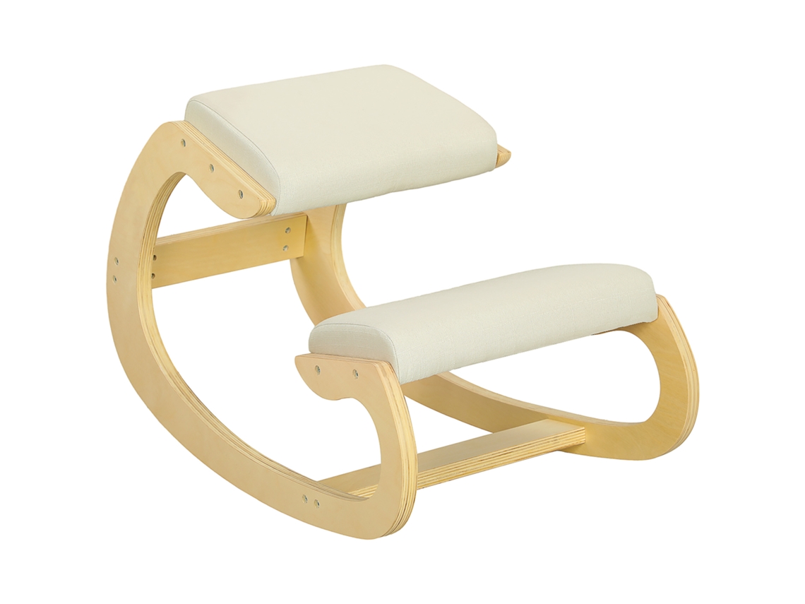 Taburete mecedor ergonómico para una postura correcta en la oficina - Color crema