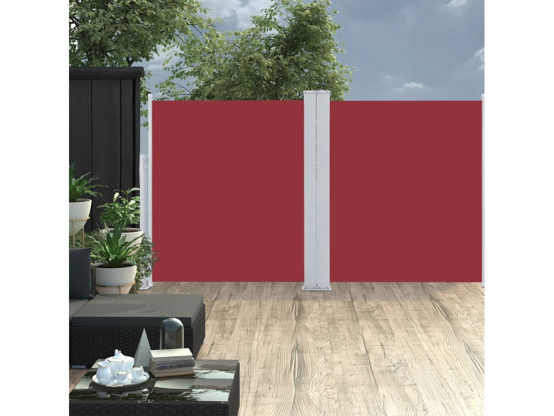 Toldo Lateral Retráctil Rojo 160x600 Cm