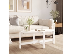 Mesa de Centro Apoyo 118X63X45 Cm Madera de Pino Maciza Blanco