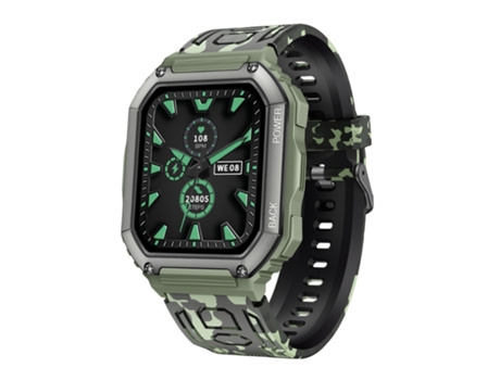 Reloj Inteligente Militar para Hombres, Reloj Deportivo Impermeable para Exteriores hasta 5 ATM, para Android y iPhone,Green VEANXIN