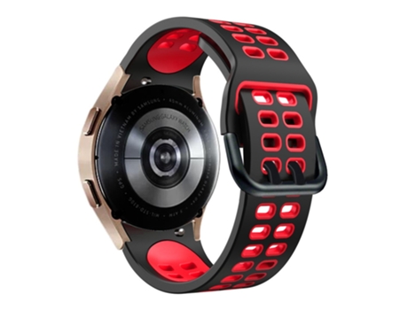 Correa de Silicona bicolor con hebilla de doble orificio para Samsung Galaxy Watch 5 40mm/44mm/5 Pro 45mm - negro/rojo