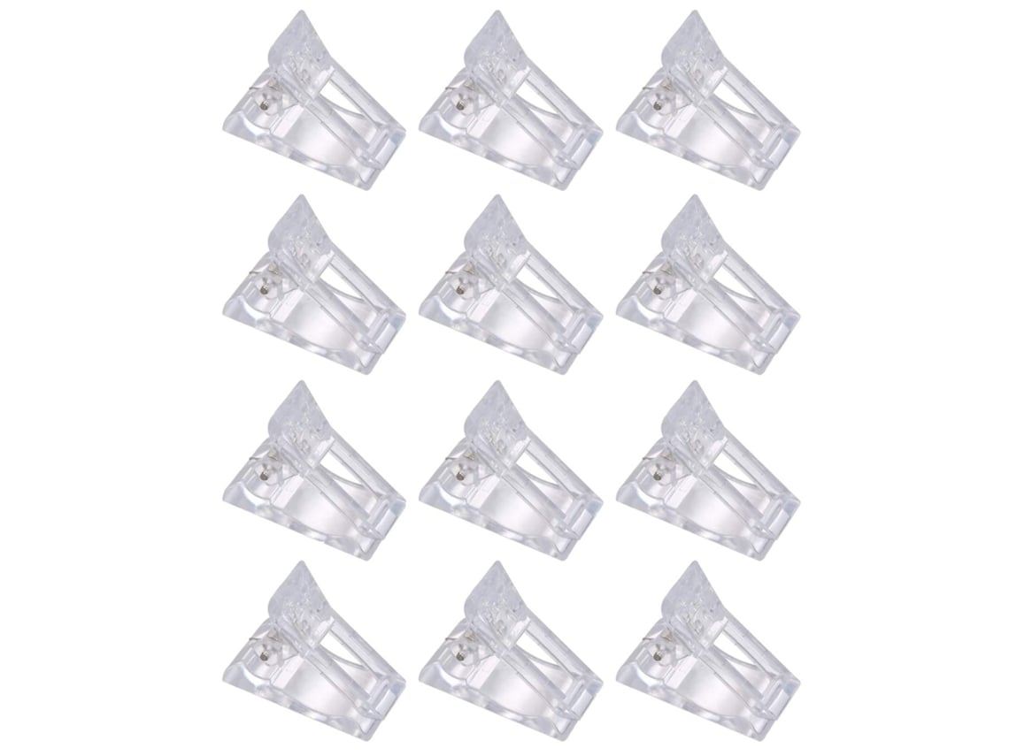 12 pinzas de uñas de cristal transparente*