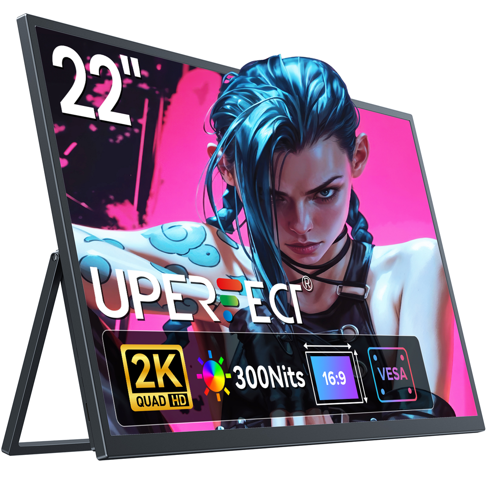Monitor Gaming 100 % Portátil Uperfect Srgb Hdr Freesync (22" 2k 165 Hz 1440p)