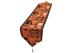 Rebe-runner De Mesa Halloween Con Calabazas Y Fantasmas, Tela De Algodón Y Lino, 33x183cm