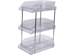 Organizador de tres niveles para debajo del fregadero Cryfokt, estante transparente para baño, despensa y cocina, fácil de usar.