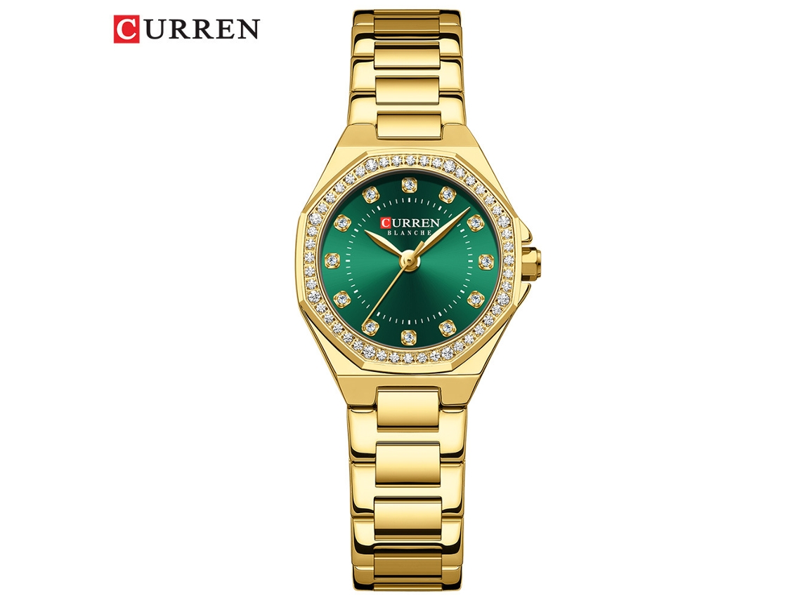 Elegante Reloj De Mujer Con Pedrería, Esfera Octogonal, Resistente Al Agua.
