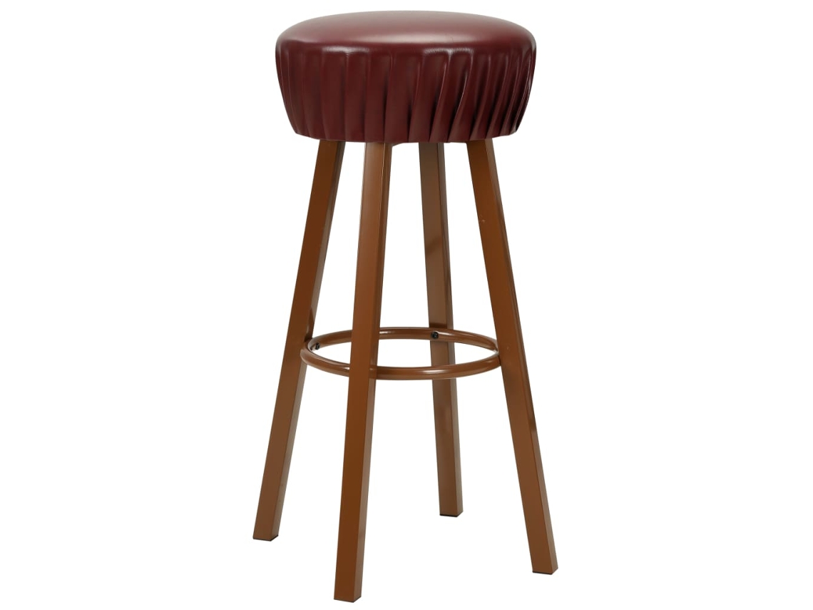 Taburetes de bar 2 piezas de piel sintética marrón Lovely Home