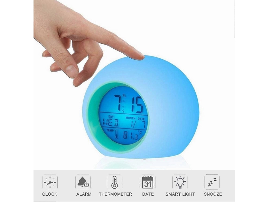 Despertador Infantil, Despertador Com Luz Para Quarto Infantil, Relógio De Cabeceira Com 7 Cores Que Mudam Para Meninos E Meninas.