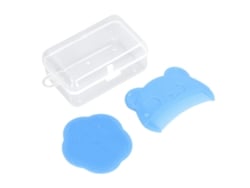 Conjunto 2pcs Escova E Pente De Silicone Para Couro Cabeludo Bebê Newborns Banho Azul