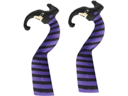 Piernas de bruja de tela suave para Halloween, accesorios de bruja malvada para decoración de Halloween Gokoco
