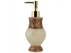 Juego de baño de resina amarilla con toque decorativo que incluye dispensador de jabón y vaso Truyuety