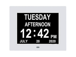 Reloj digital extra grande con fecha, hora y día. Ideal para mayores con demencia o baja visión.