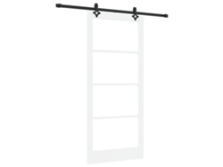 Puerta corredera de madera maciza blanca Vidaxl con kit de herrajes (93 x 211 cm)