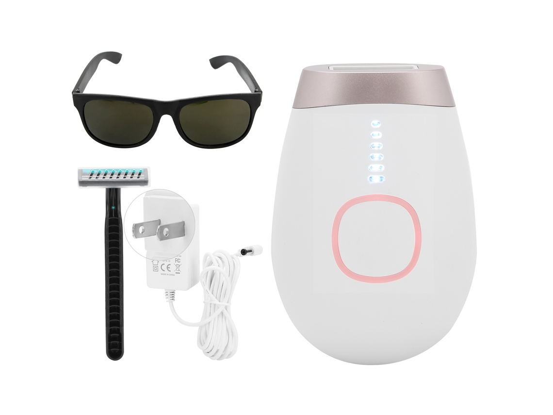 Aparelho profissional de depilação a laser IPL 2026 para homens e mulheres, máquina de depilação corporal completa, cores branca e dourada.