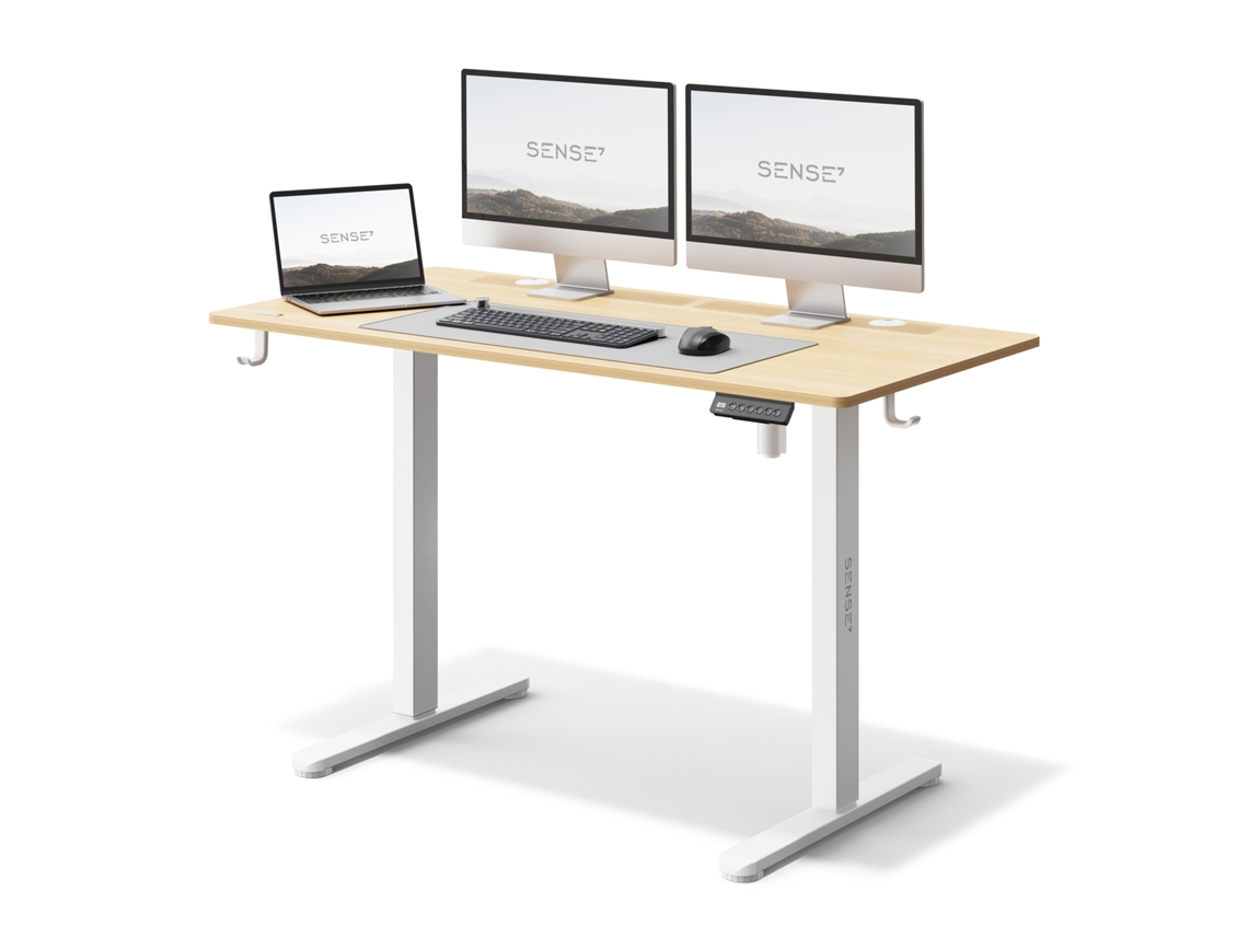 SENSE7 Nojo 120x60 Escritorio Eléctrico Pino Blanco