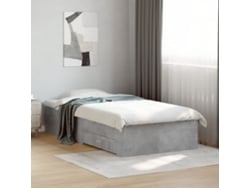 Cama Con Cajones Madera De Ingeniería Gris Hormigón 75x190 Cm
