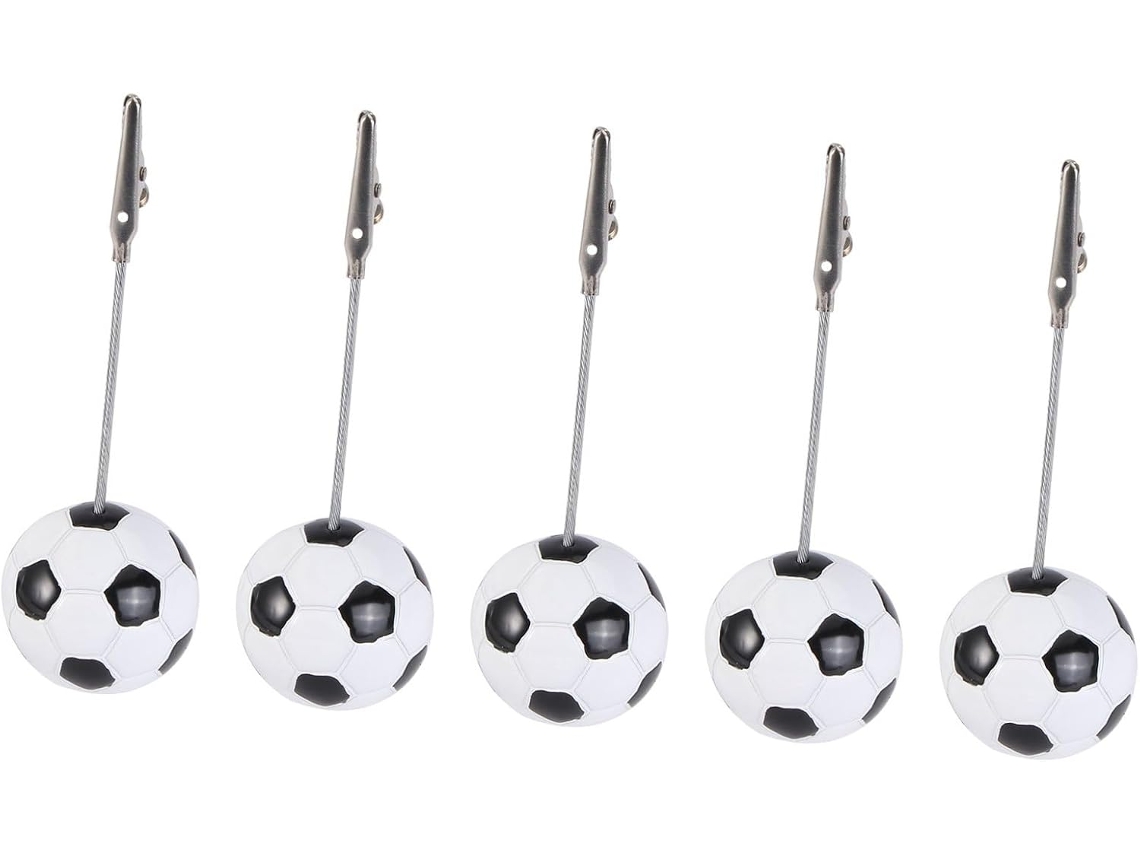 Juego de 5 clips de resina y metal para fotos con temática de fútbol - Ideales para decoración, notas, accesorios creativos - GOKOCO