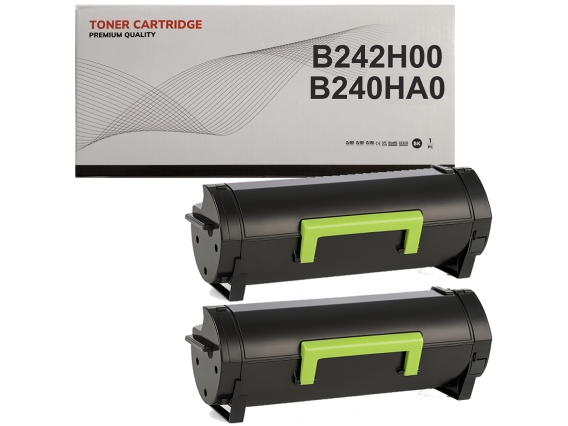 B242h00 / B240ha0 Pack 2 Cartuchos De Toner Negro Compatible Con Lexmark B2442 B2546 B2650 Mb2442 Mb2546 Mb2650