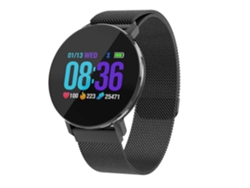 Reloj inteligente T5 con diseño ultrafino y monitor de frecuencia cardíaca dinámico, reloj de negocios de acero, color negro Ly Ebike