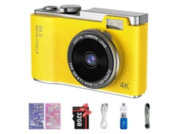 Câmera Digital Infantil Tela de 2.4 Polegadas 4K Hd Câmera Ccd Compacta 32Gb Amarela 