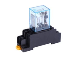 Relé De Potencia De Bobina Autoajustable Dpdt De 8 Pines Ly2nj (24 V Cc) Con Base Ptf08a